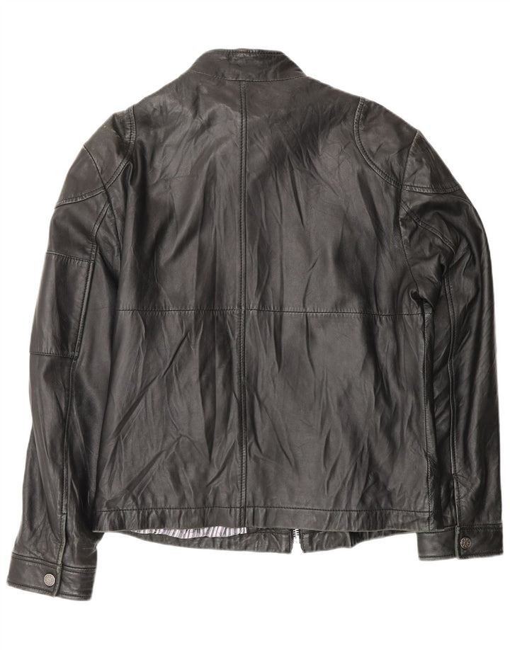 Jaqueta de couro masculina Carlo Pignatelli IT 50 grande couro preto