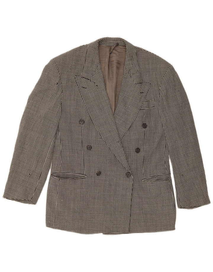 Jaqueta blazer feminina Hugo Boss com peito duplo IT 50 XL cinza manchado