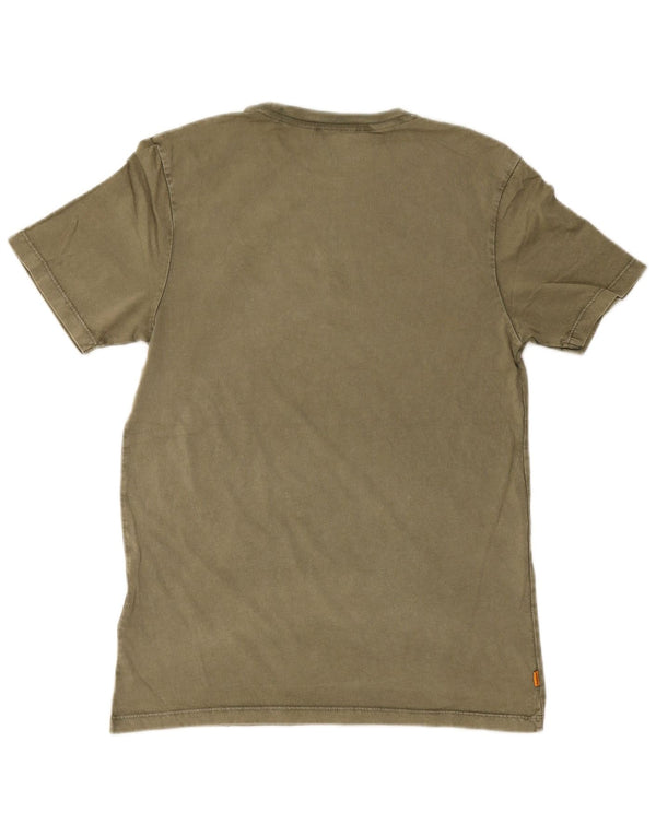 Camiseta masculina Timberland Regular Fit Top Pequeno Algodão Cáqui