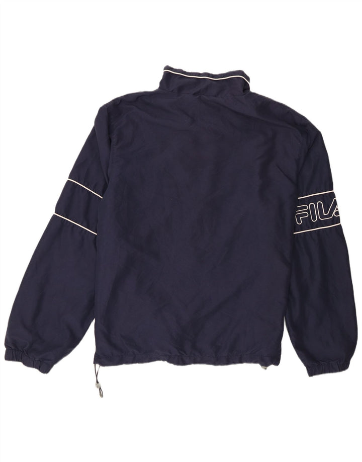 Jaqueta de chuva masculina Fila Graphic UK 42 XL poliéster listrado azul marinho