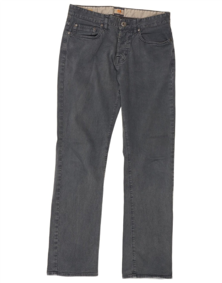HUGO BOSS Jeans reto masculino W31 L32 algodão azul