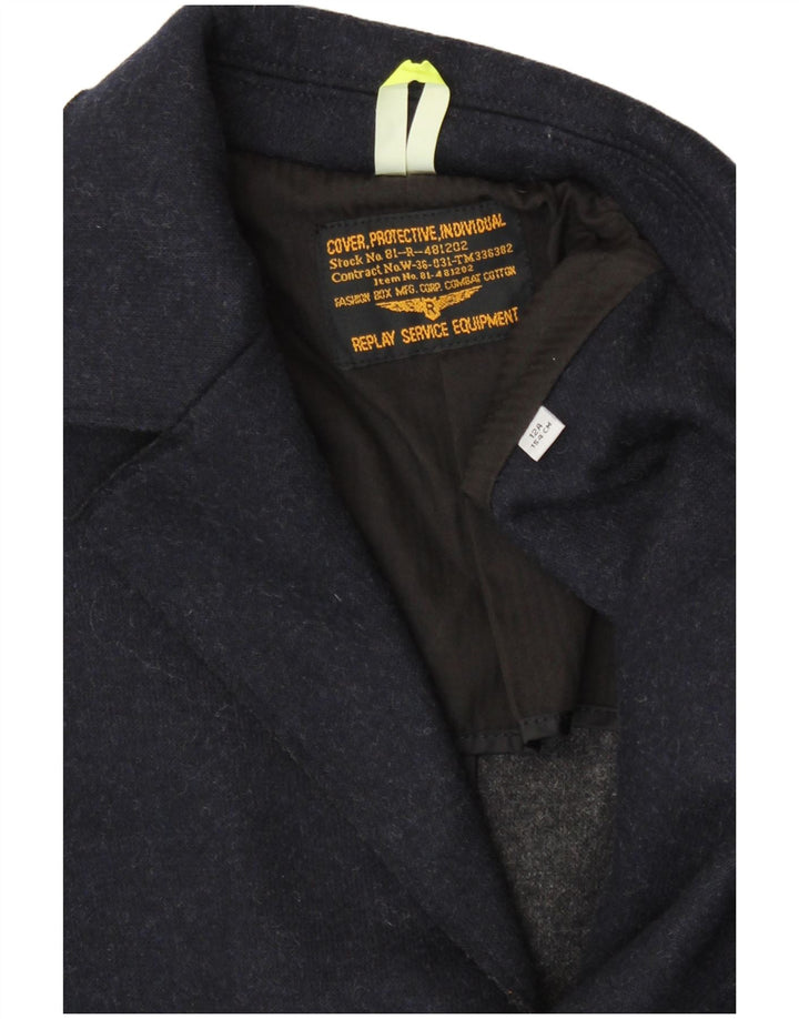 Jaqueta Blazer Replay Boys 3 Botões 11-12 Anos Azul Marinho Poliéster Clássico