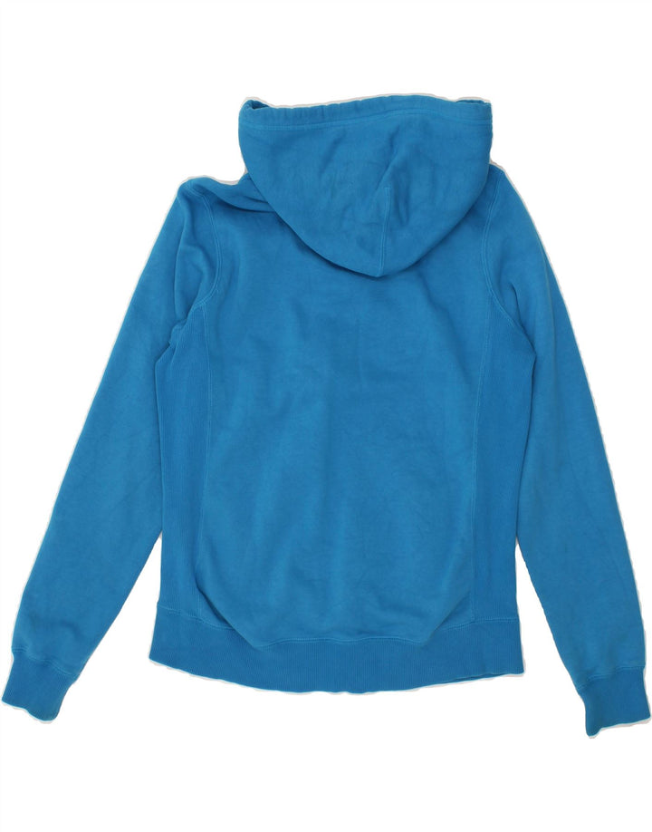 NIKE Womens Zip Hoodie Sweater UK 16 Large Blue Colourblock Cotton Vintage Nike and Second-Hand Nike from Messina Hembry 