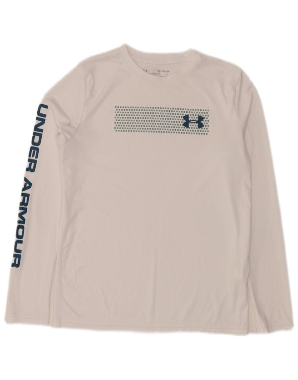 Under Armour Boys Heat Gear Graphic Top Manga Comprida 13-14 Anos XL Branco