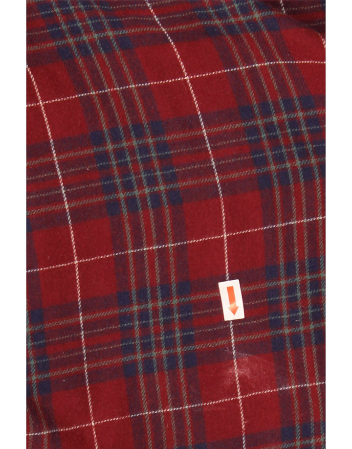 Camisa feminina de flanela HOLLISTER Reino Unido 14 algodão xadrez médio borgonha