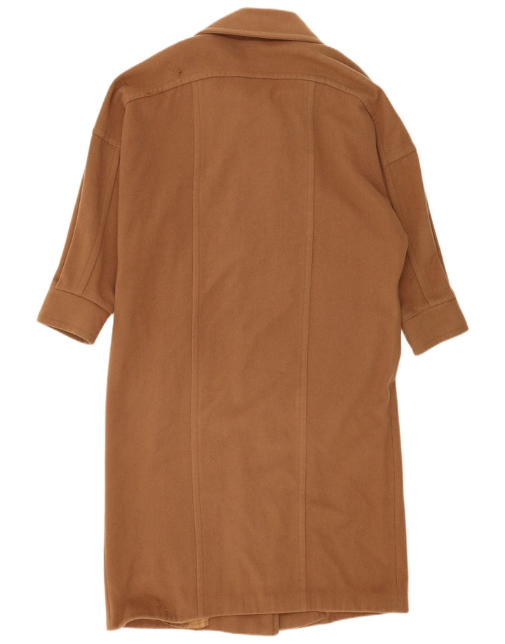 Sobretudo feminino vintage grande Reino Unido 14 lã marrom grande