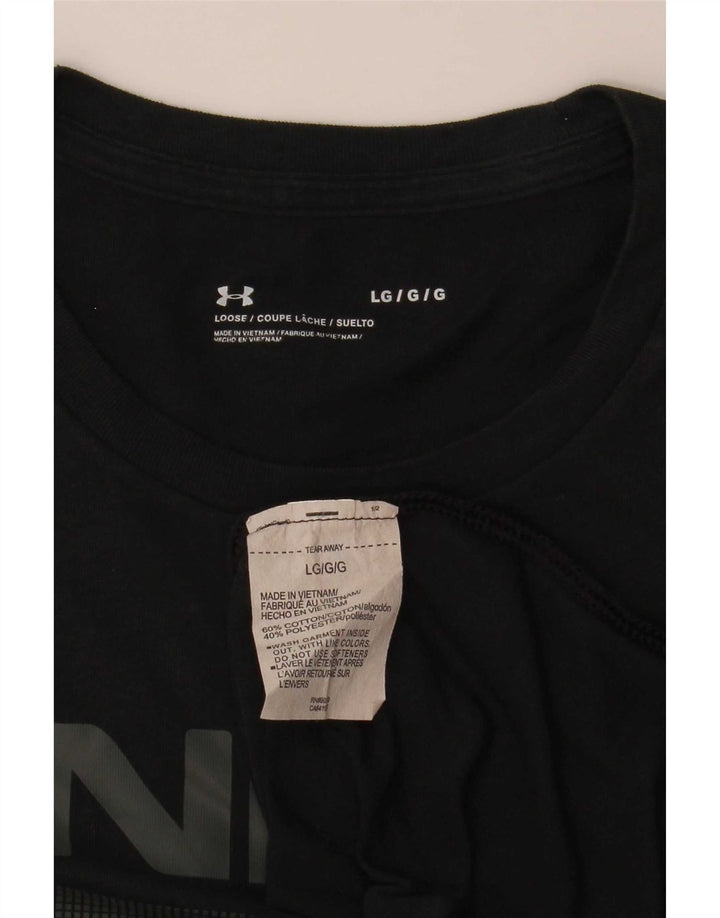 Camiseta gráfica masculina Under Armour grande algodão preto