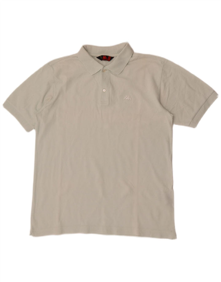 Camisa polo masculina Kappa algodão azul médio