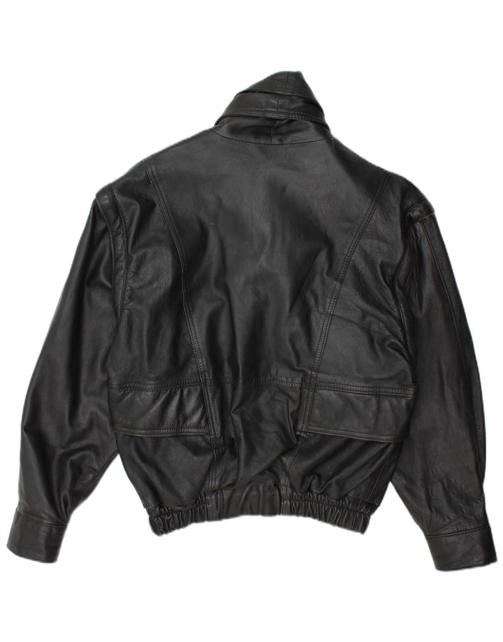 Jaqueta de couro masculina vintage UK 38 couro preto médio