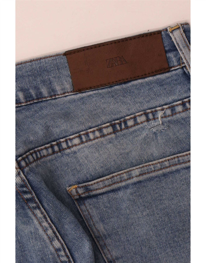 Calça jeans masculina Zara cortada grande W32 L24 azul