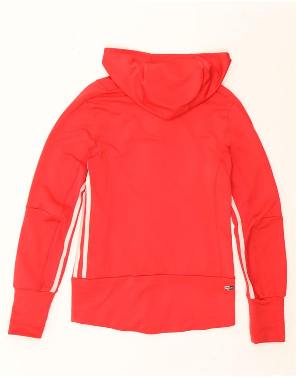 Adidas Womens Clima 365 Zip Hoodie Sweater UK 8 Pequeno Poliéster Vermelho
