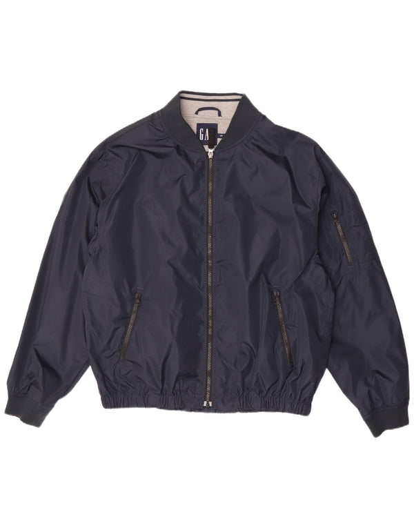 Jaqueta bomber masculina Gap UK 40 grande poliéster azul marinho