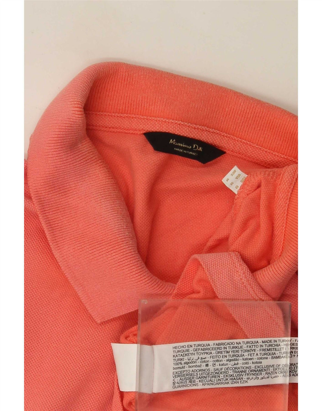 Camisa polo masculina Massimo Dutti algodão laranja médio