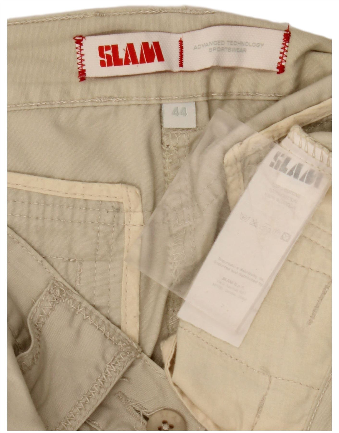Shorts cargo feminino SLAM IT 44 médio W32 algodão bege