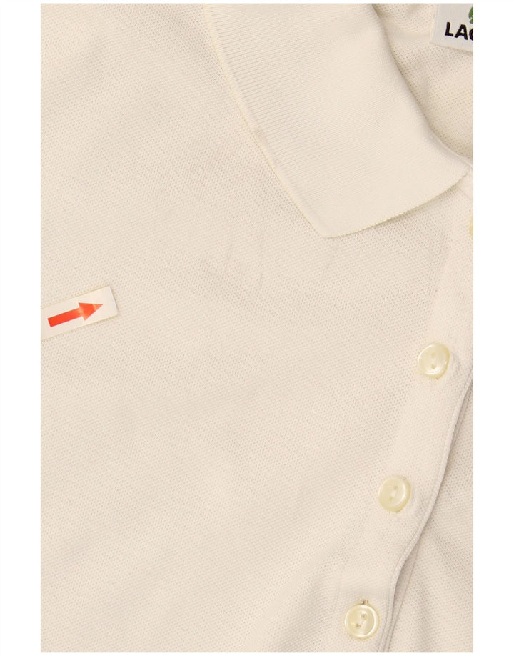 Camisa polo feminina LACOSTE tamanho 44 grande algodão branco