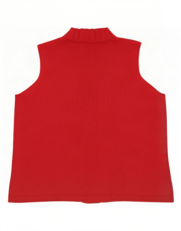 Ralph Lauren Regata Feminina Colete UK 20 2XL Algodão Vermelho