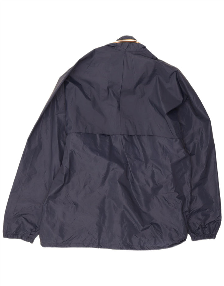 Jaqueta de chuva masculina K-Way UK 40 grande poliéster azul marinho