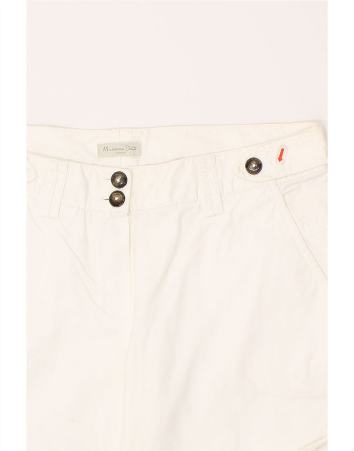 MASSIMO DUTTI Womens Straight Casual Trousers W30 L30  White Cotton Vintage Massimo Dutti and Second-Hand Massimo Dutti from Messina Hembry 