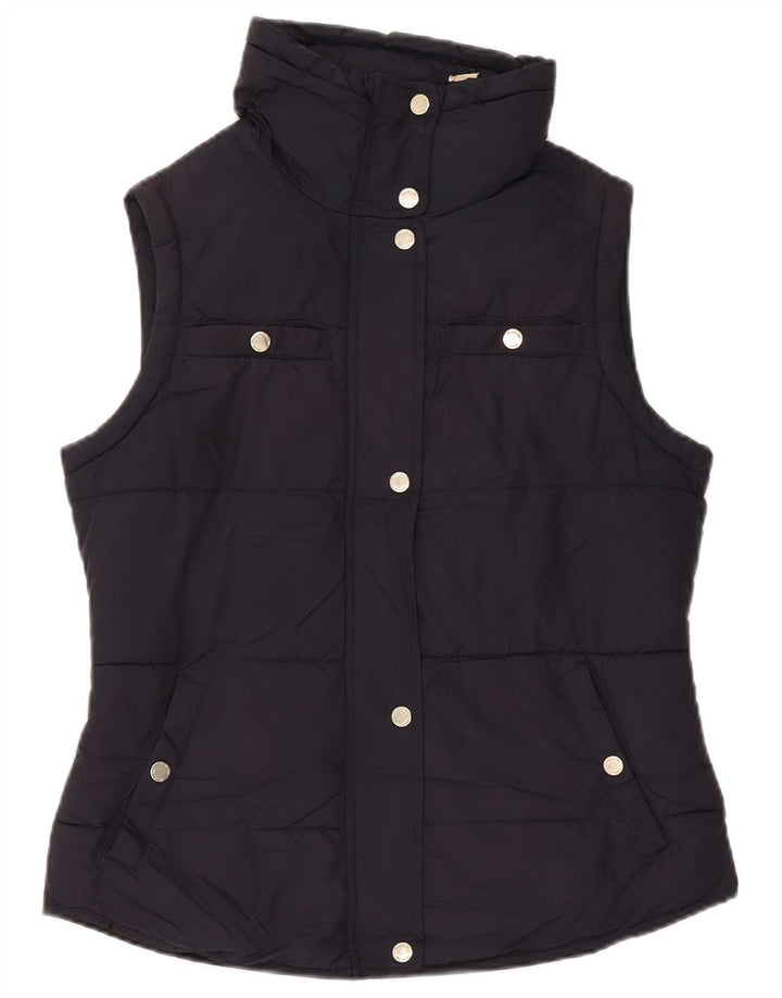 Colete acolchoado feminino Massimo Dutti UK 14 poliéster azul marinho médio