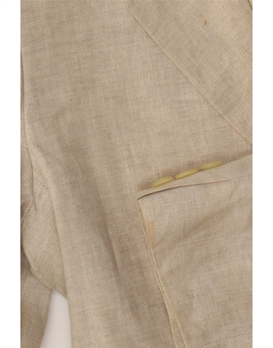 Jaqueta blazer feminina de 2 botões Benetton IT 40 linho bege pequeno