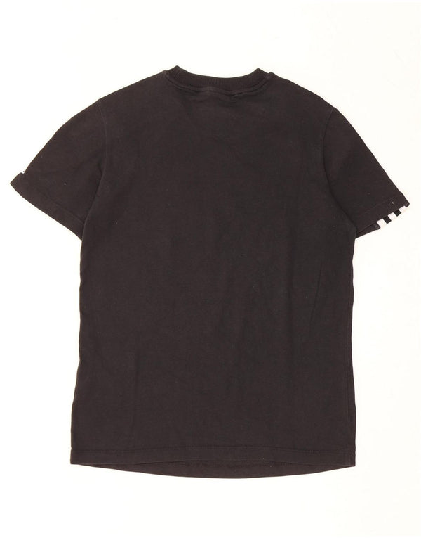 ADIDAS Womens Graphic T-Shirt Top UK 8 Pequeno Algodão Preto