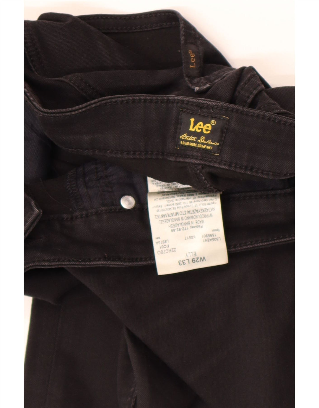 Lee Womens Elly Slim Jeans W29 L33 Algodão Preto