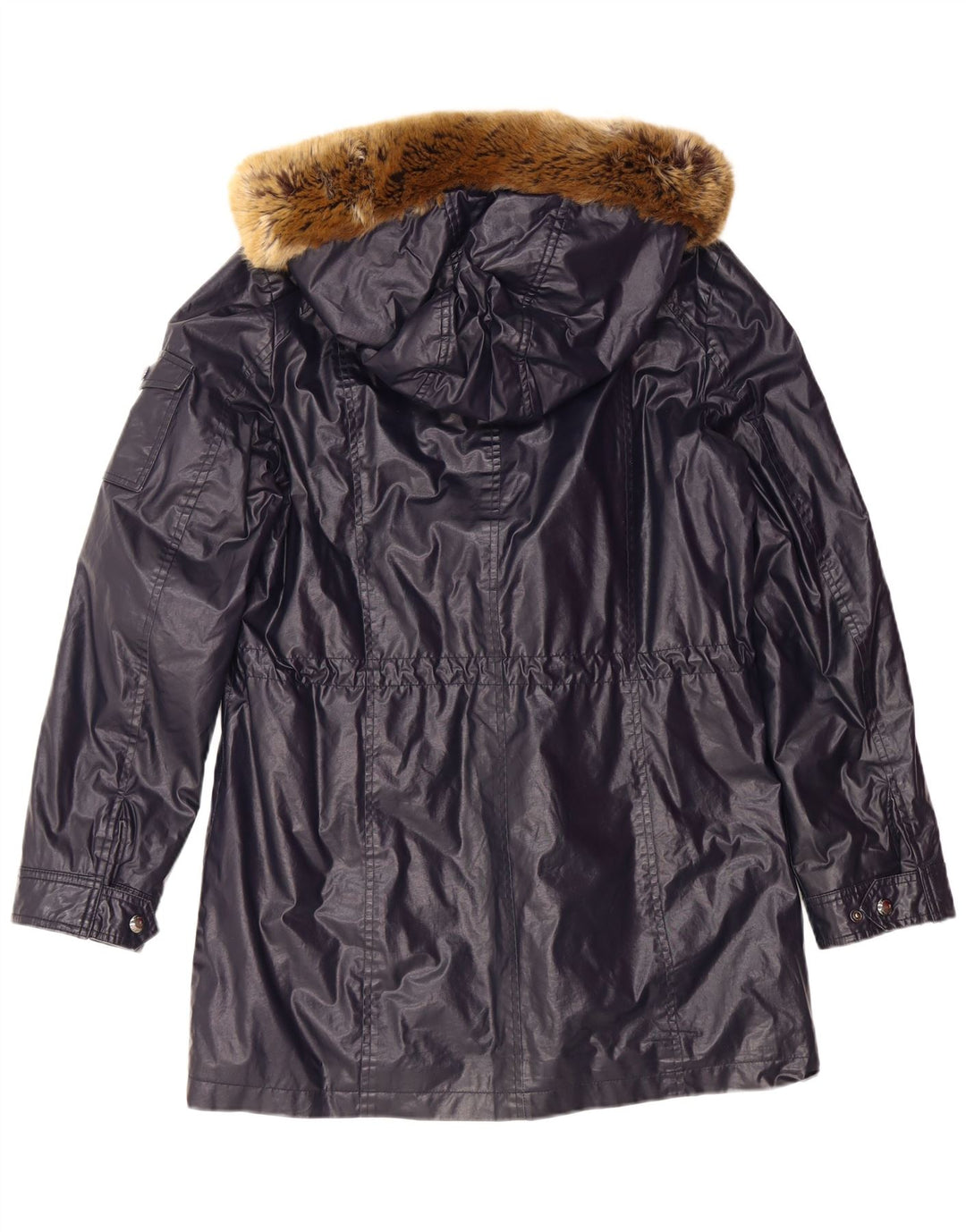 Jaqueta parka feminina CALVIN KLEIN com capuz Reino Unido 16 grande poliéster azul marinho