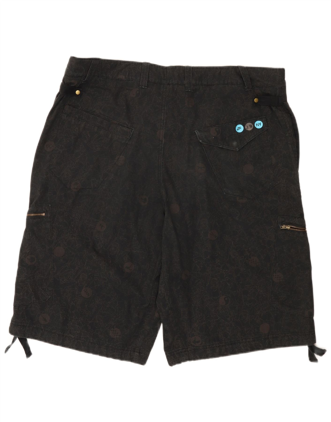 NIKE Mens Cargo Shorts XL W38 Preto Floral Algodão
