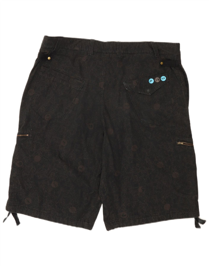 NIKE Mens Cargo Shorts XL W38 Preto Floral Algodão
