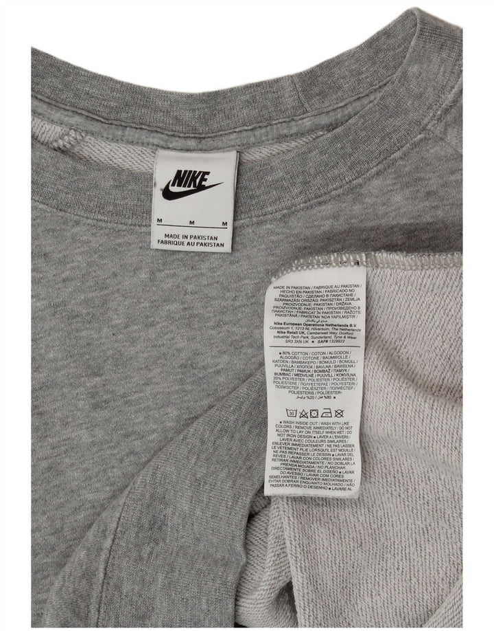 Nike Womens Loose Fit Moletom Jumper UK 12 Médio Cinza Algodão