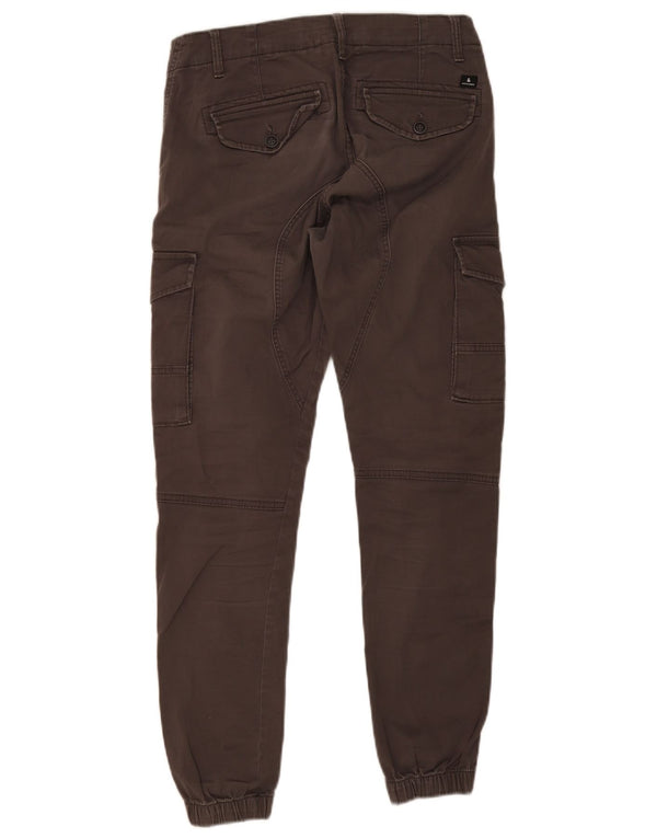 Jack & Jones Mens Paul Tapered Cargo Trousers W29 L32 Grey Cotton
