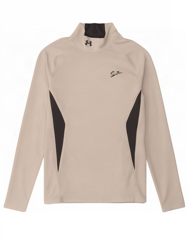 Under Armour Masculino Cold Gear Top Manga Longa Pequeno Colorblock Branco