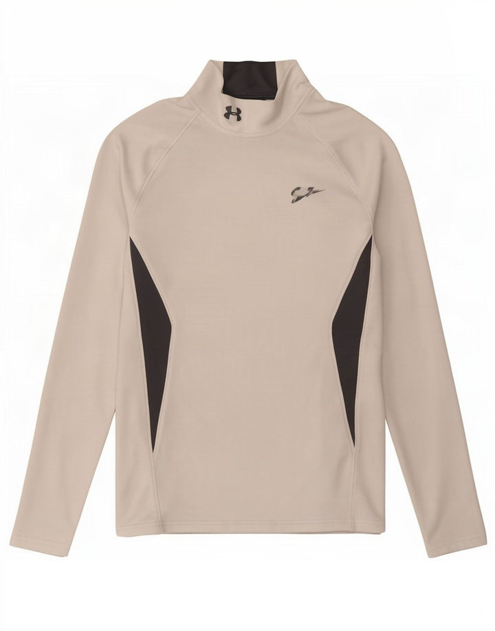 Under Armour Masculino Cold Gear Top Manga Longa Pequeno Colorblock Branco