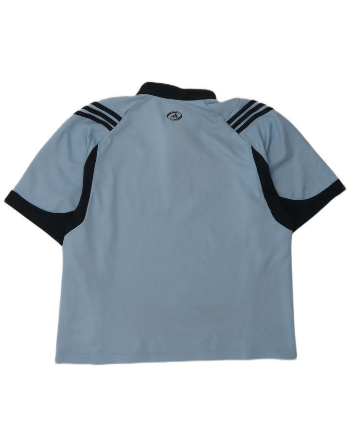Adidas Mens Polo Shirt Grande Azul Colorblock Poliéster