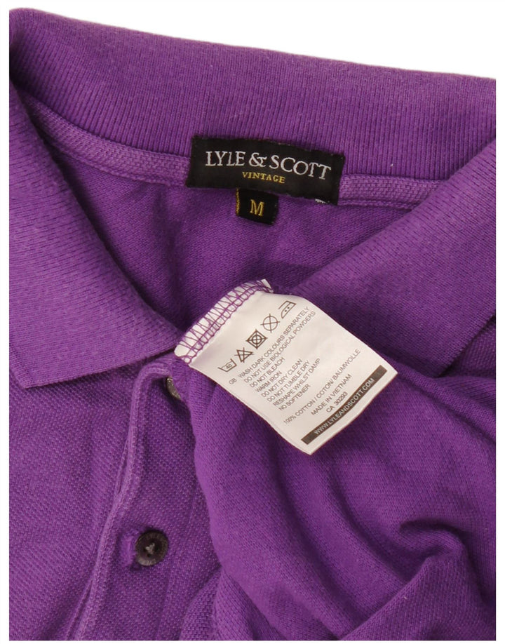 Camisa polo masculina Lyle & Scott de algodão roxo médio