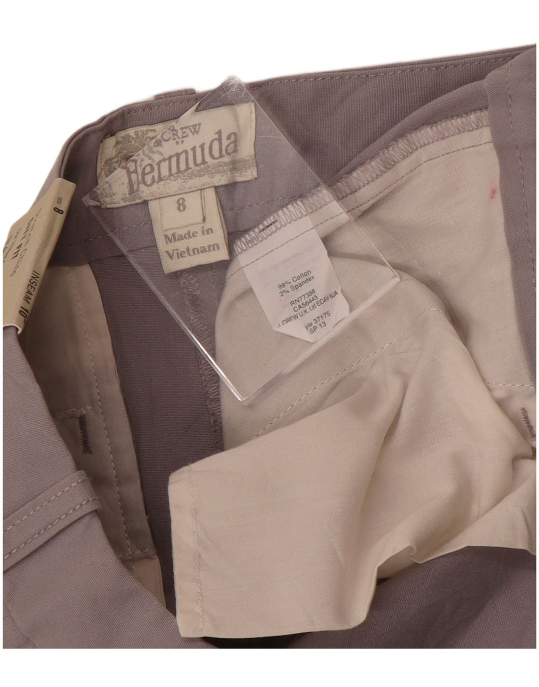 J. CREW Bermuda feminina City Fit EUA 8 médio W32 algodão cinza