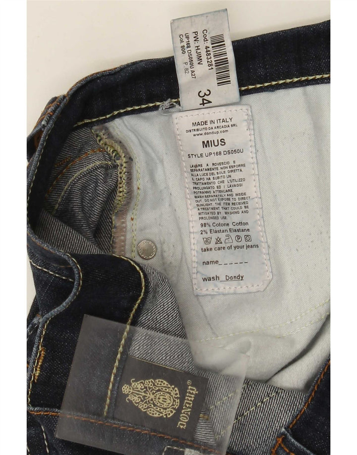 Dondup Jeans retos femininos W34 L25 algodão azul marinho