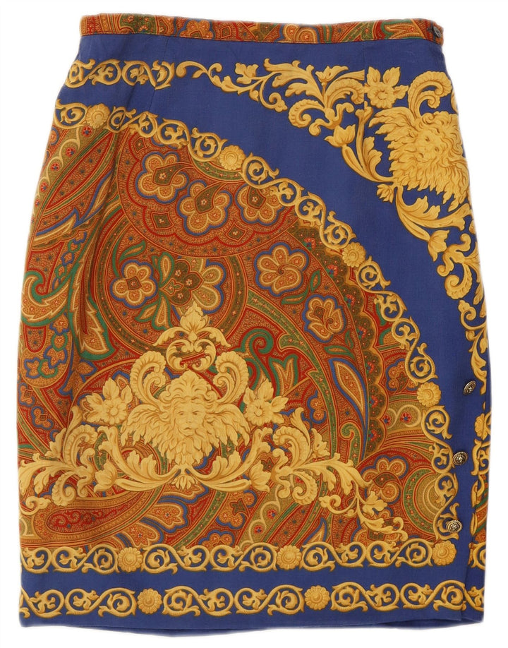 Saia lápis feminina Vera da Pozzo IT 44 médio W28 paisley multicolorido