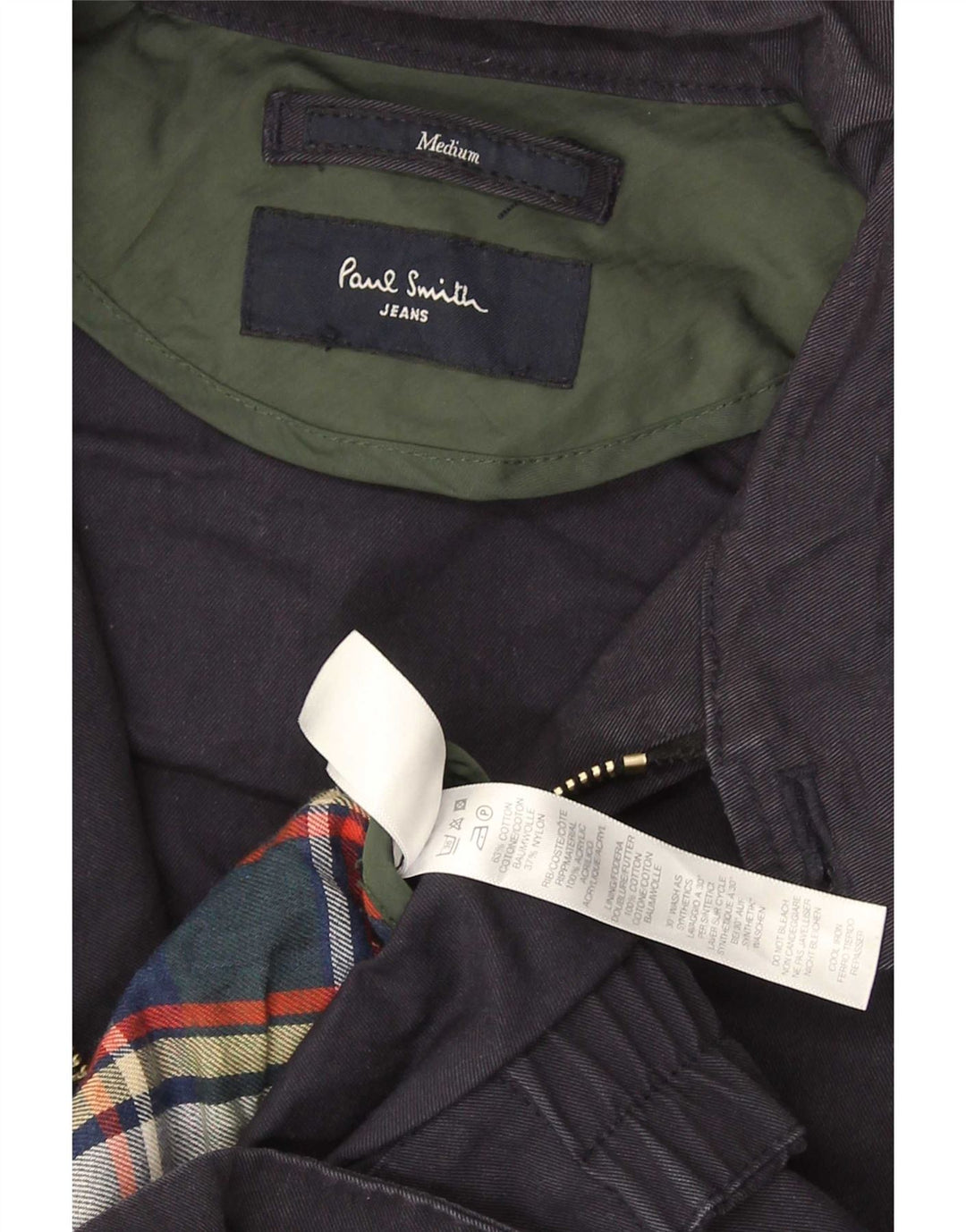 Jaqueta bomber masculina Paul Smith de algodão azul marinho médio