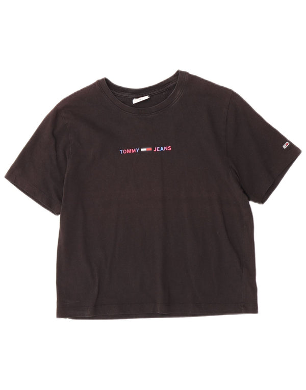 Camiseta feminina Tommy Hilfiger Crop Graphic UK 6 XS algodão preto