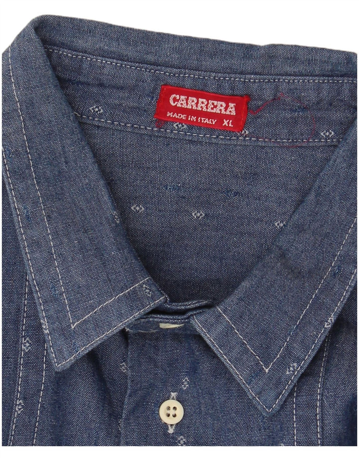 Camisa masculina Carrera XL azul marinho geométrica