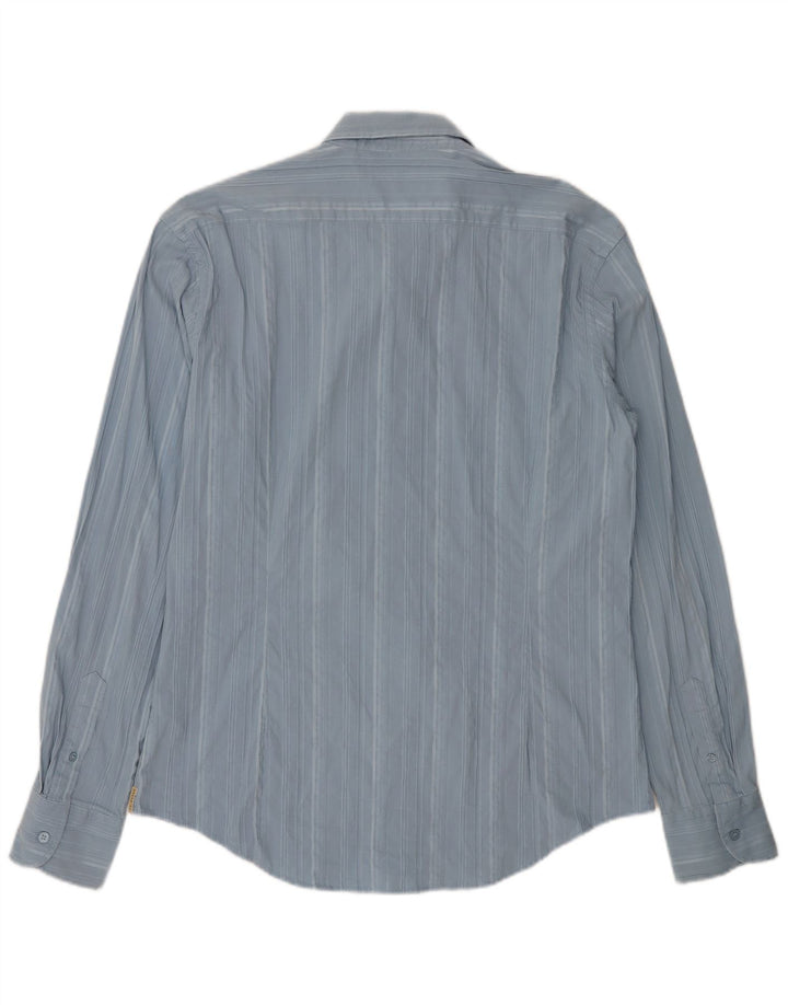 Camisa masculina TED BAKER tamanho 6 2XL algodão listrado azul