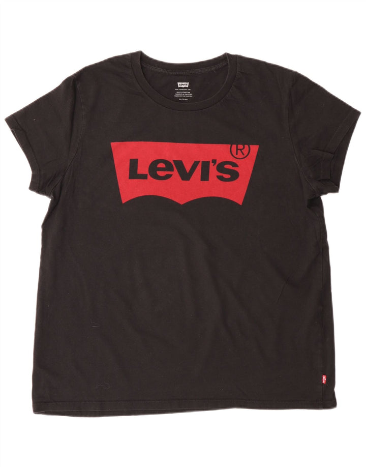 Camiseta feminina gráfica LEVI'S UK 18 XL preta
