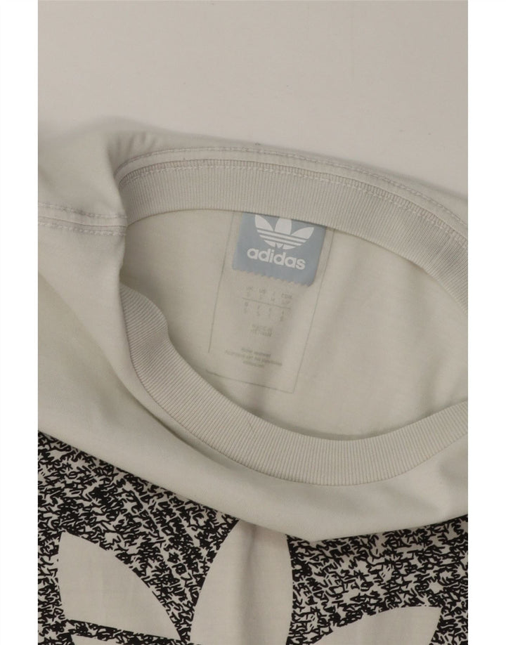 Adidas Mens Graphic T-Shirt Top Pequeno Algodão Branco