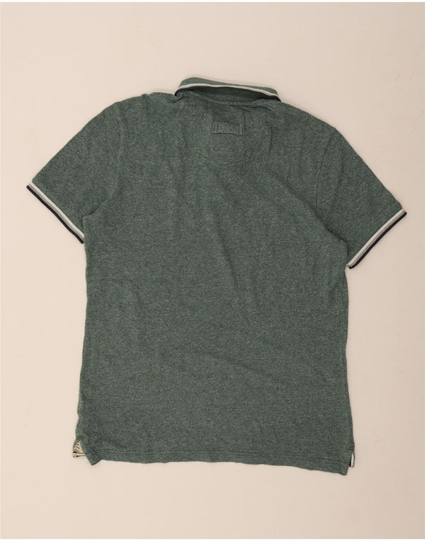 Camisa polo masculina FAT FACE algodão listrado verde médio