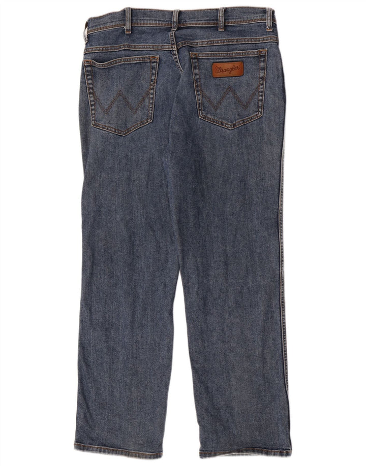 Wrangler Masculino Texas Straight Jeans W36 L30 Azul Algodão