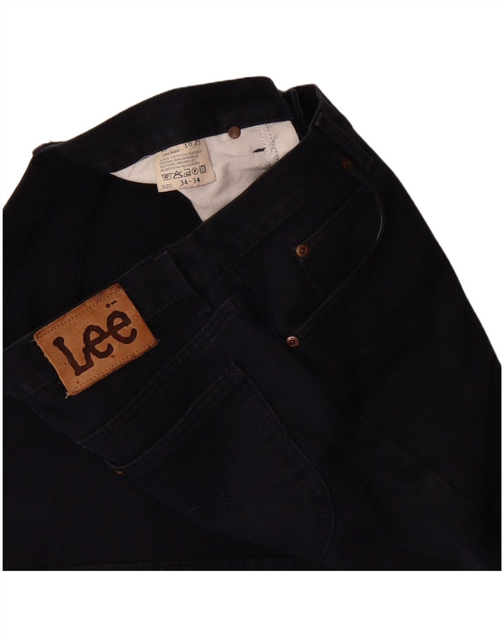 Jeans retos masculinos LEE W34 L30 algodão azul marinho