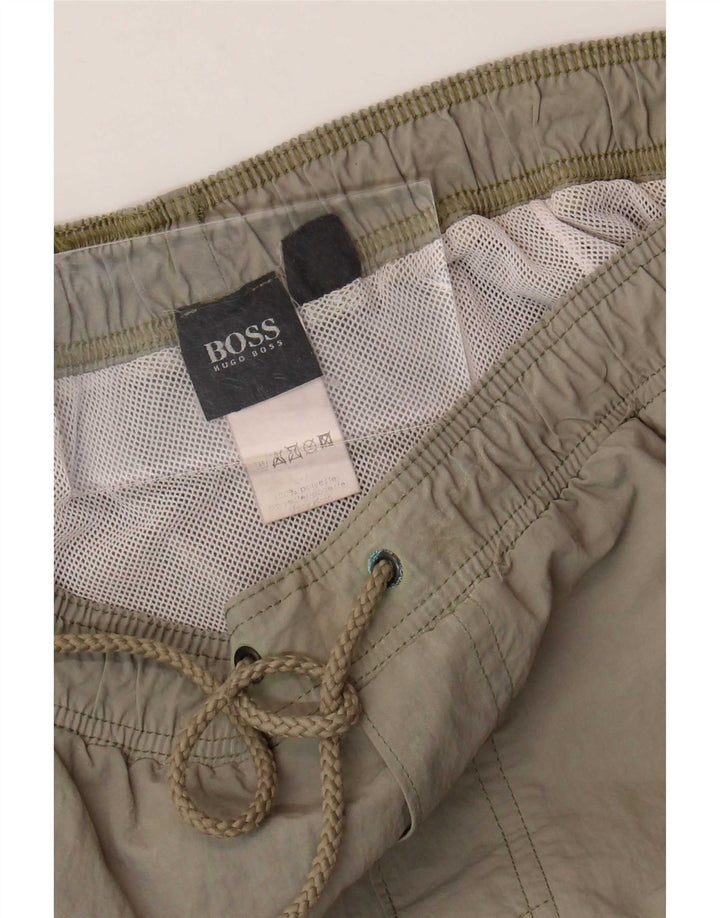 Shorts de natação masculino Hugo Boss grande nylon verde