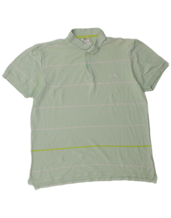 Camisa polo masculina ADIDAS 2XL algodão listrado verde