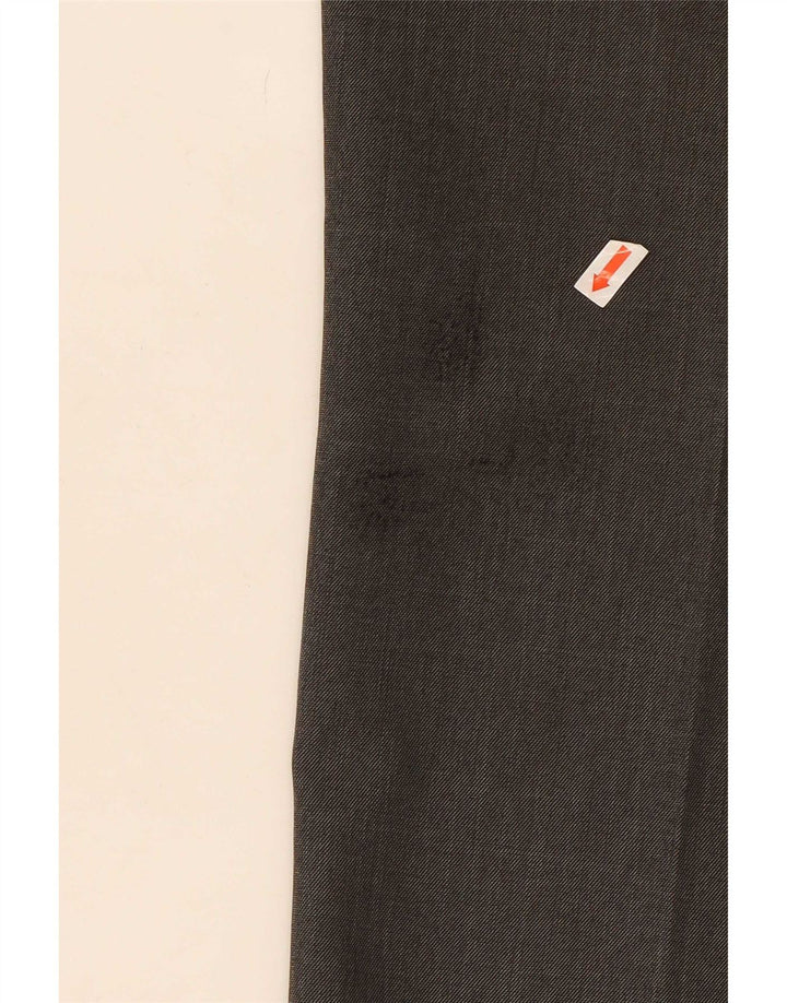Calça masculina de terno reto Marks & Spencer W44 L29 poliéster cinza